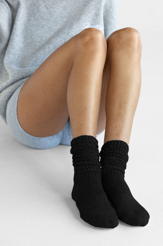Scrunch Grip Socks - Black