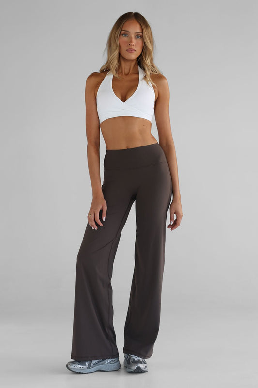 PETITE Sculpt Wide Leg Pants - Dark Chocolate